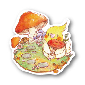 sticker Msize|キノコ狩りオカメ