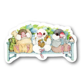 sticker Msize|文鳥の昼休み