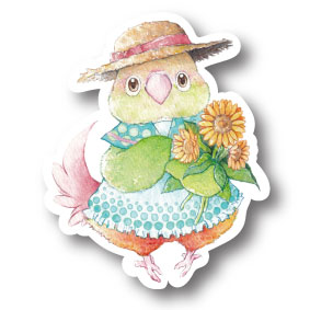 sticker Msize|ウロコインコとひまわり
