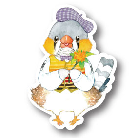 sticker Msize|キンカチョウと金木犀