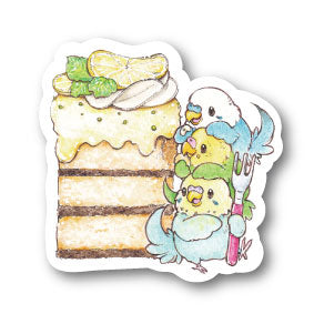 sticker Msize|レモンケーキとセキセイインコ