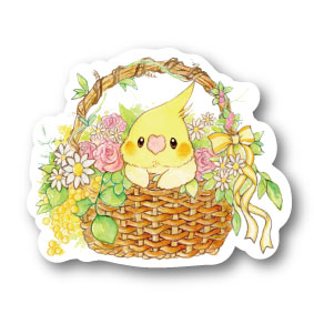 sticker Msize|フラワーバスケットオカメ