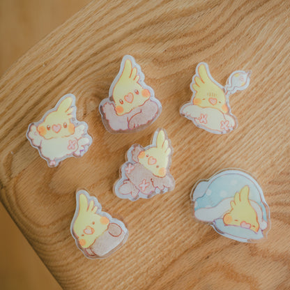 オカメインコのアクリルクリップ