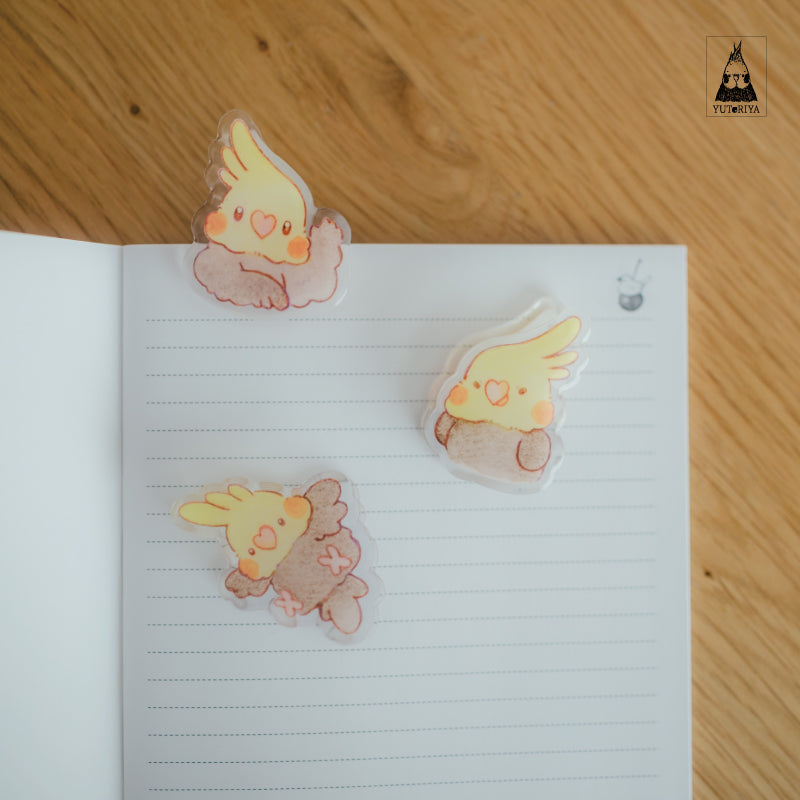 オカメインコのアクリルクリップ