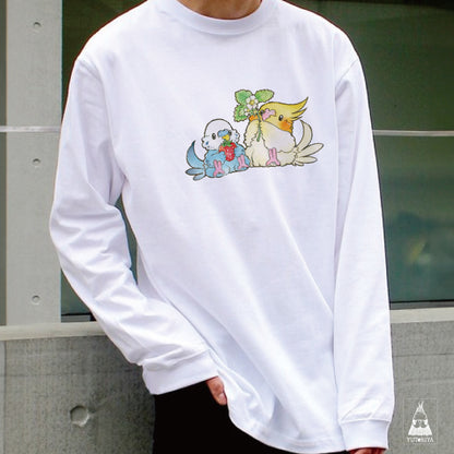 【通販限定】ロングTシャツ｜ いちごとオカメ、セキセイ