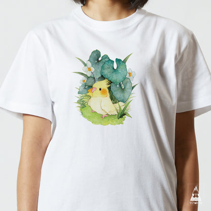 【通販限定】Tシャツ｜オカメインコとシラユキゲシ