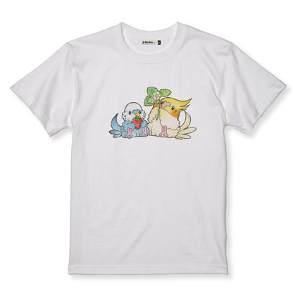 【通販限定】Tシャツ｜ いちごとオカメ、セキセイ