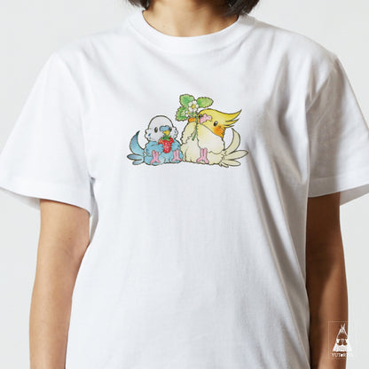 【通販限定】Tシャツ｜ いちごとオカメ、セキセイ