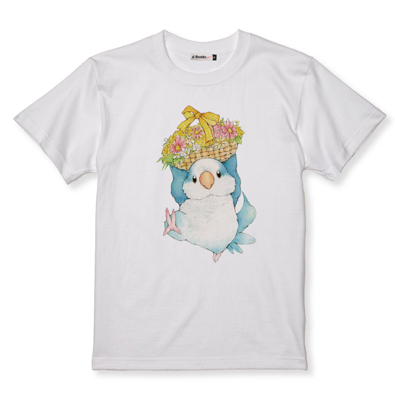 【通販限定】Tシャツ｜ オキナインコのフラワーバスケット