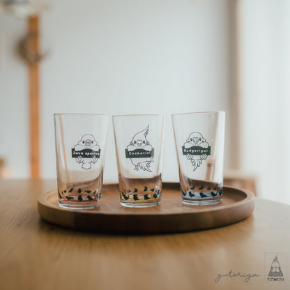 ボトムカラーグラス｜文鳥