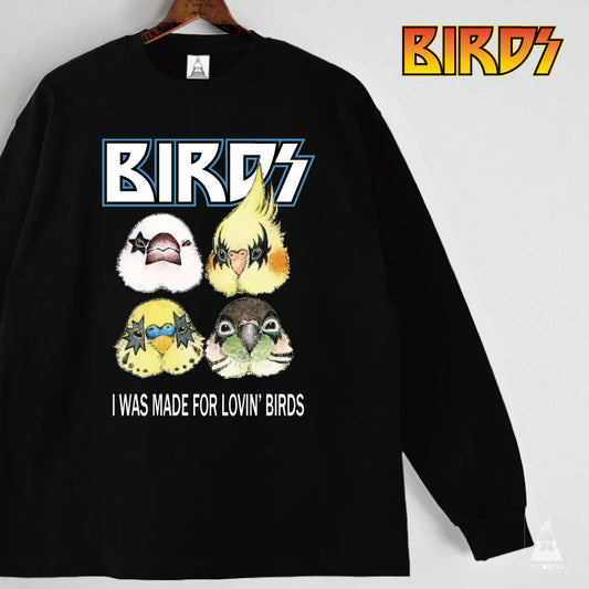 ロングTシャツ｜BIRDS（黒）