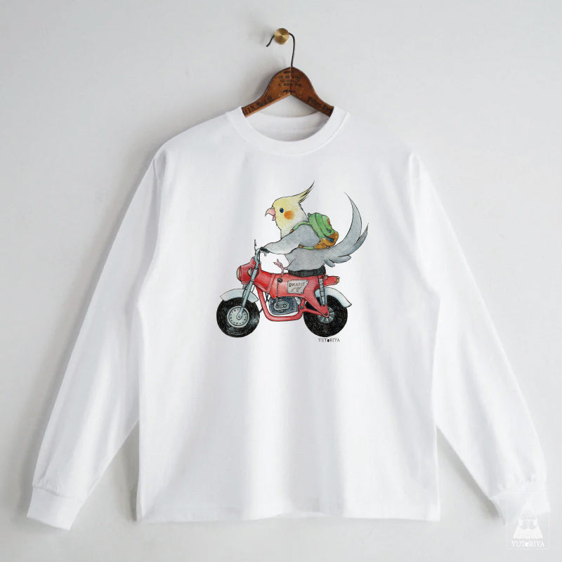 ロングTシャツ｜オカメインコ×赤バイク