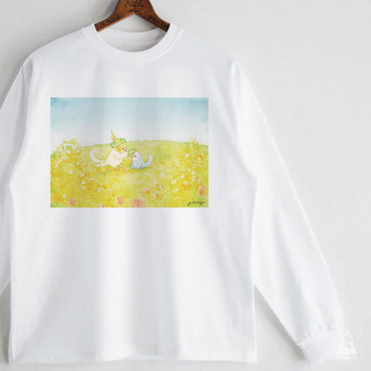 ロングTシャツ｜菜の花畑のオカメとセキセイ