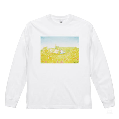 ロングTシャツ｜菜の花畑のオカメとセキセイ