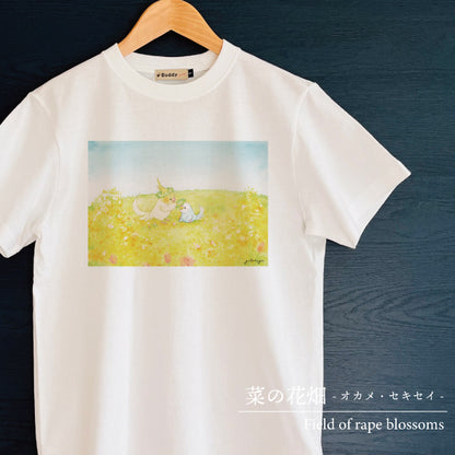 Tシャツ｜菜の花畑のオカメとセキセイ