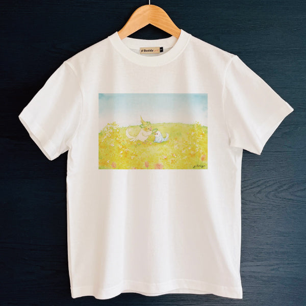 Tシャツ｜菜の花畑のオカメとセキセイ