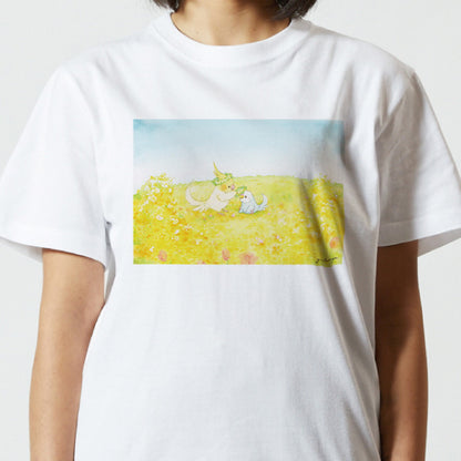 Tシャツ｜菜の花畑のオカメとセキセイ