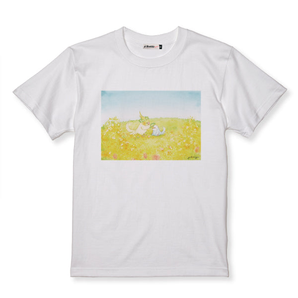 Tシャツ｜菜の花畑のオカメとセキセイ