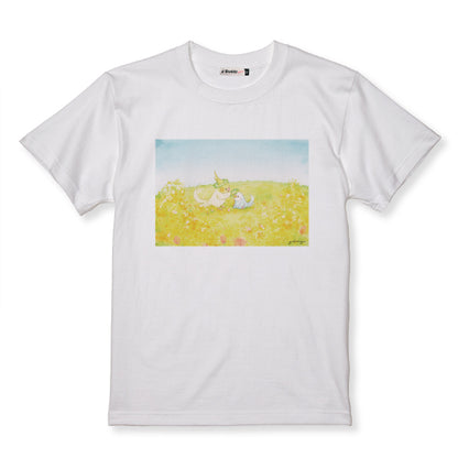 Tシャツ｜菜の花畑のオカメとセキセイ